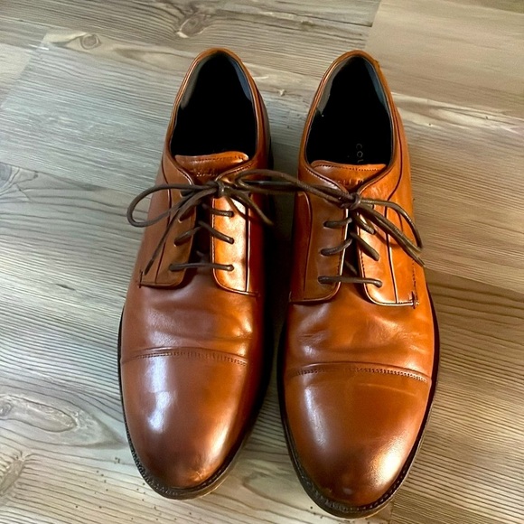 Cole Haan Hawthorne Cap Toe Oxford Shoe Brown Mens 8 Leather Business Office - Picture 2 of 8